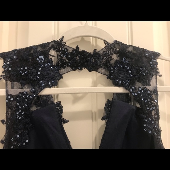 Navy Blue Evening Dress - Picture 3 of 6